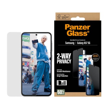 PanzerGlass Privacy Screen Protector UWF - Clear - Samsung Galaxy A57 5G Pellicola proteggischermo trasparente (PG31825)