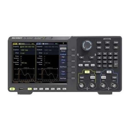 VOLTCRAFT FG-32502T Funktionsgenerator netzbetrieben 1 µHz - 250 MHz 2-Kanal Arbiträr, Rauschen, Puls, Rechteck, Sinus, Dreiec