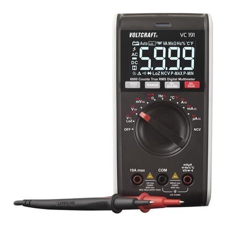 VOLTCRAFT VC191 Hand-Multimeter kalibriert (ISO) digital CAT III 600 V Anzeige (Counts): 6000 (VC-13096740)