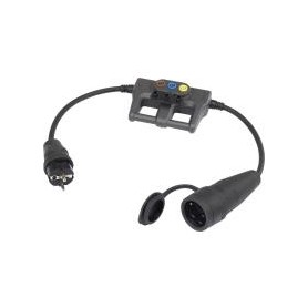 VOLTCRAFT Messadapter [ Schutzkontakt-Gummi-Stecker - Schutzkontakt-Gummi-Kupplung] DLA-1L 16 (DLA-1L 16)