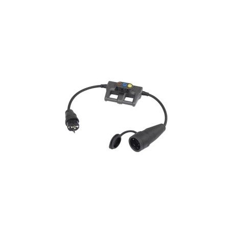 VOLTCRAFT Messadapter [ Schutzkontakt-Gummi-Stecker - Schutzkontakt-Gummi-Kupplung] DLA-1L 16 (DLA-1L 16)