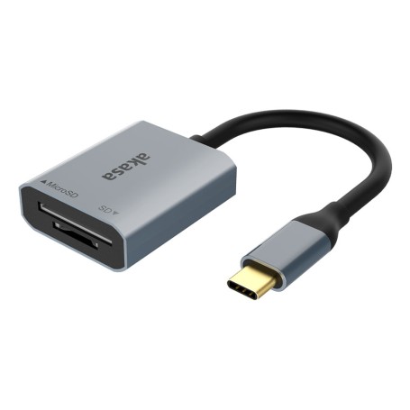 Akasa AK-CR-10BK lettore di schede USB 3.2 Gen 2 (3.1 Gen 2) Type-C Nero, Argento