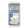 Staedtler Pigment Liner penna tecnica Extra sottile Marrone, Grigio, Azzurro, Verde chiaro, Magenta, Giallo 6 pz (30803-S2SB6)