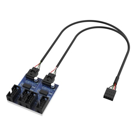 Akasa AK-CBUB64-30BK hub di interfaccia 480 Mbit/s Multicolore