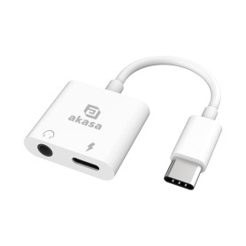 Akasa AK-CBCA30-08WH adattatore per inversione del genere dei cavi USB Type-C USB Type-C +3.5mm Jack Bianco