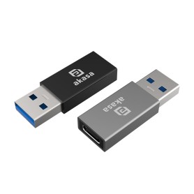 Akasa AK-CBUB61-KT02 adattatore per inversione del genere dei cavi USB Type-A USB Type-C Nero, Grigio