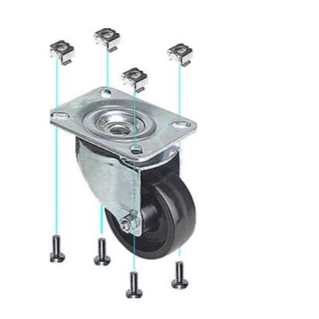KIT 4 RUOTE - PORTATA 700KG (F9038.)