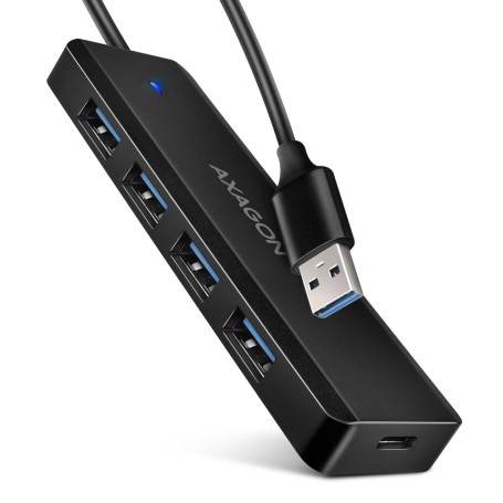 Axagon HUE-C1A hub di interfaccia USB 3.2 Gen 1 (3.1 Gen 1) Type-A 5000 Mbit/s Nero