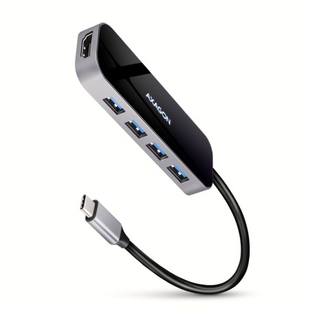 Axagon HMC-6H4A replicatore di porte e docking station per laptop Cablato USB 3.2 Gen 1 (3.1 Gen 1) Type-C Nero, Grigio