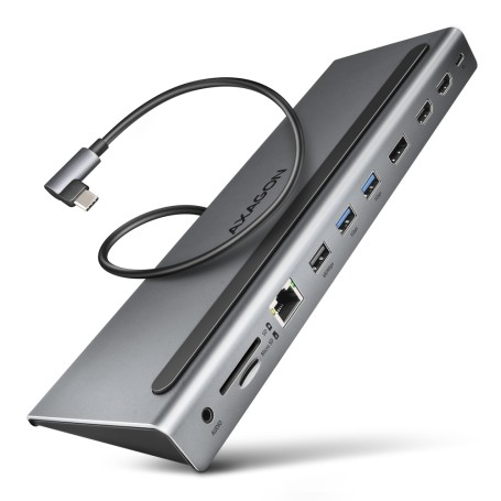 Axagon HMC-4KX3 replicatore di porte e docking station per laptop Cablato USB 3.2 Gen 1 (3.1 Gen 1) Type-C Grigio