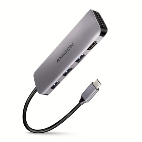 Axagon HMC-HCR3A 3x USB-A+ HDMI+ SD/microSD USB-C 3.2 Gen 1 hub 20cm Cablato USB 3.2 Gen 1 (3.1 Gen 1) Type-C Grigio