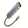 Axagon HMC-HCR3A 3x USB-A+ HDMI+ SD/microSD USB-C 3.2 Gen 1 hub 20cm Cablato USB 3.2 Gen 1 (3.1 Gen 1) Type-C Grigio