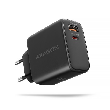 Axagon ACU-PQ45 QC 3.0, 4.0/AFC/FCP/PPS/PD, 45W, schwarz - Netzladegerät mit USB-A und USB-C Schnittstelle Telefono cellulare, 