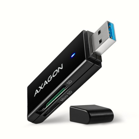 Axagon CRE-S2N lettore di schede USB 3.2 Gen 1 (3.1 Gen 1) Type-A Nero