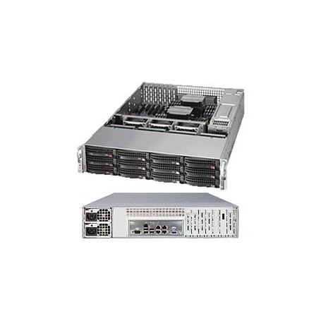 Supermicro SSG-6027R-E1CR12N sistema barebone per server Intel® C602 LGA 2011 (Socket R) Armadio (2U) Nero