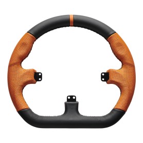 Asetek Closed D Orange Leather Rim Volante da corsa (40-035-0035013)