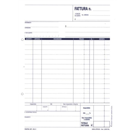 Data Ufficio DU1641C0000 modulo e libro contabile 50 pagine