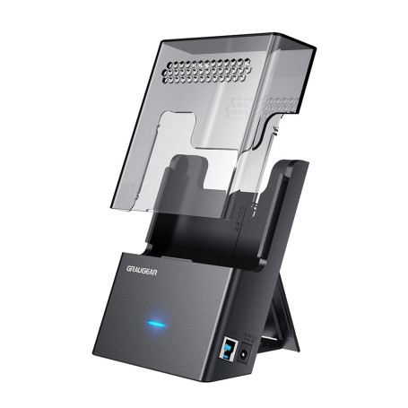 GRAUGEAR G-3502-AC docking station per unità di archiviazione USB 3.2 Gen 1 (3.1 Gen 1) Type-B Nero, Trasparente