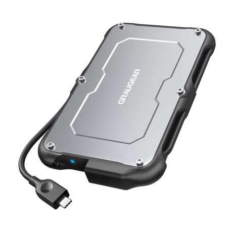 GRAUGEAR G-2502-C-10G contenitore di unità di archiviazione Box esterno HDD/SSD Nero, Acciaio 2.5"