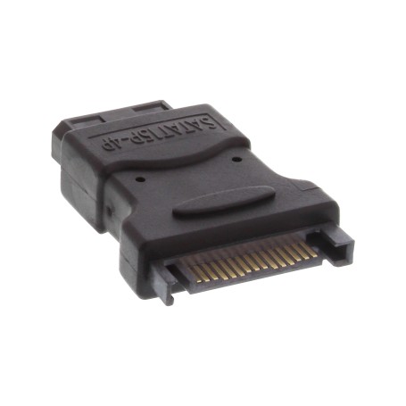 InLine 29677 adattatore per inversione del genere dei cavi 5.25" male 15pin SATA Nero (29677)