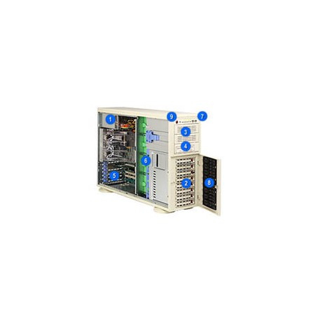 Supermicro CASE SM 743T-645B 4U E-ATX Basso profilo (Slimline - stilizzato) Nero 645 W (CSE-743T-645-B)