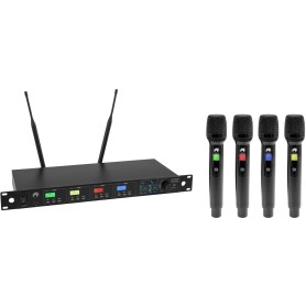 OMNITRONIC UHF-604 4-Kanal Funkmikrofon-System 823-832/863-865 MHz (13063604)