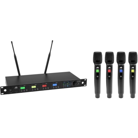 OMNITRONIC UHF-604 4-Kanal Funkmikrofon-System 823-832/863-865 MHz (13063604)