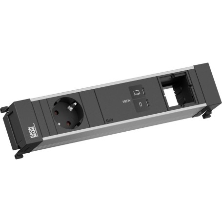 Bachmann Power Frame Tischanschluss 1x CEE7/3 1x USB-C/C PD 100W 1x CM 0,2m Kabel (BM0023849)