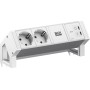 BACHMANN DESK2 ALU WHITE 2xCEE7/3, 1xUSB C/C 45W L0,2m RAL9010 (BM0022042)