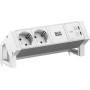 BACHMANN DESK2 ALU WHITE 2xCEE7/3, 1xUSB C/C 65W L0,2m RAL9010 (BM0022043)