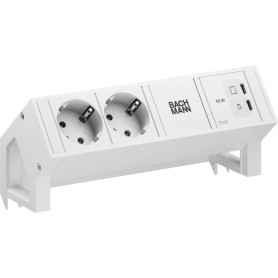 BACHMANN DESK2 PURE WHITE 2xCEE7/3, 1xUSB C/C 45W L0,2m RAL9010 (BM0022039)