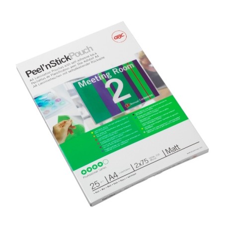 GBC Pouch plastificazione Peel`n Stick A4 2x75 mic opache (25) (3747530)