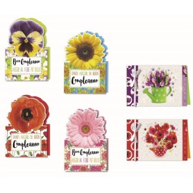 CF12 BIGLIETTI COMPLEANNO FIORI ASS (869702)