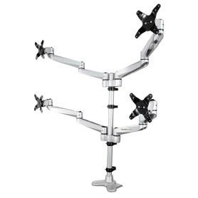 StarTech.com ARMQUADPS supporto da tavolo per Tv a schermo piatto 68,6 cm (27") Morsa Argento (ARMQUADPS)