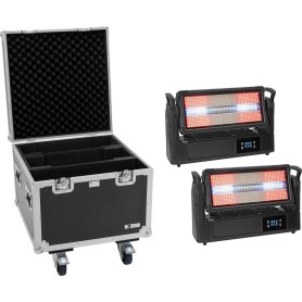 EUROLITE Set 2x LED IP Mega PIX Strobe 714 SWING IP65 Outdoor + Flightcase mit Rollen (20001064)