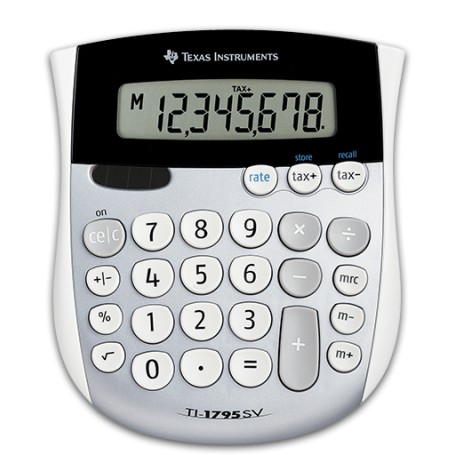 Texas Instruments TI-1795 SV calcolatrice Desktop Calcolatrice di base Nero, Argento, Bianco (TI1795SV)