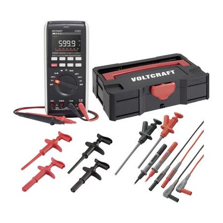 Voltcraft VC-831 Hand-Multimeter Set mit T-Loc Systainer Abgreifklemmen Haken und zusätzl (3342859+2181316+1674350+1674351+2482