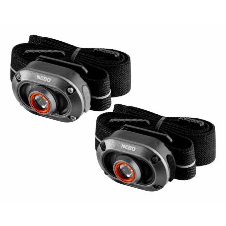 NEBO PACK DI 2 LAMPADE FRONTALI RICARICABILI DA 250 LUMEN (NEB-HLP-1010-G)
