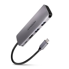Axagon HMC-5 replicatore di porte e docking station per laptop Cablato USB 3.2 Gen 1 (3.1 Gen 1) Type-C Grigio