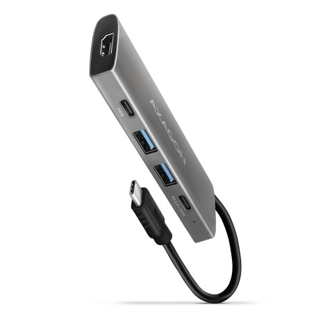 Axagon HMC-5G2 replicatore di porte e docking station per laptop Cablato USB 3.2 Gen 2 (3.1 Gen 2) Type-C Grigio