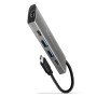 Axagon HMC-5G2 replicatore di porte e docking station per laptop Cablato USB 3.2 Gen 2 (3.1 Gen 2) Type-C Grigio