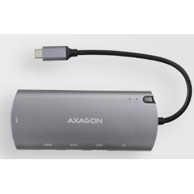 Axagon HMC-6M2 replicatore di porte e docking station per laptop Cablato USB 3.2 Gen 1 (3.1 Gen 1) Type-C Alluminio