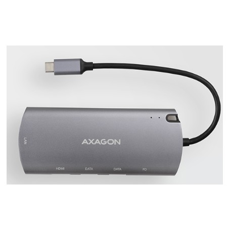 Axagon HMC-6M2 replicatore di porte e docking station per laptop Cablato USB 3.2 Gen 1 (3.1 Gen 1) Type-C Alluminio