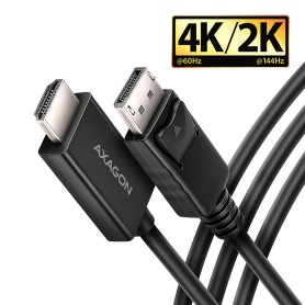 Axagon RVD-HI20C2 cavo e adattatore video 1,8 m DisplayPort HDMI Nero
