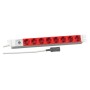 EFB Elektronik 691698K prolunghe e multiple 2 m 8 presa(e) AC Rosso, Bianco