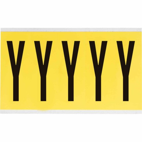 Brady 3460-Y etichetta autoadesiva Rettangolo Rimovibile Nero, Giallo 5 pz (034635)