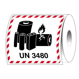 Brady T/ADM-LBM-UN3480-120X110-1000 etichetta autoadesiva Rettangolo Permanente Nero, Rosso, Bianco 1000 pz (237811)