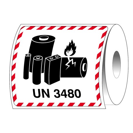 Brady T/ADM-LBM-UN3480-120X110-1000 etichetta autoadesiva Rettangolo Permanente Nero, Rosso, Bianco 1000 pz (237811)