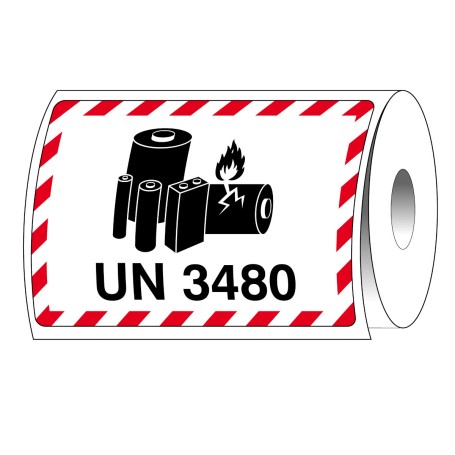 Brady T/ADM-LBM-UN3480-105X74-1000 etichetta autoadesiva Rettangolo Permanente Nero, Rosso, Bianco 1000 pz (237812)