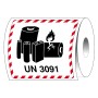 Brady T/ADM-LBM-UN3091-120X110-1000 etichetta autoadesiva Rettangolo Permanente Nero, Rosso, Bianco 1000 pz (237818)